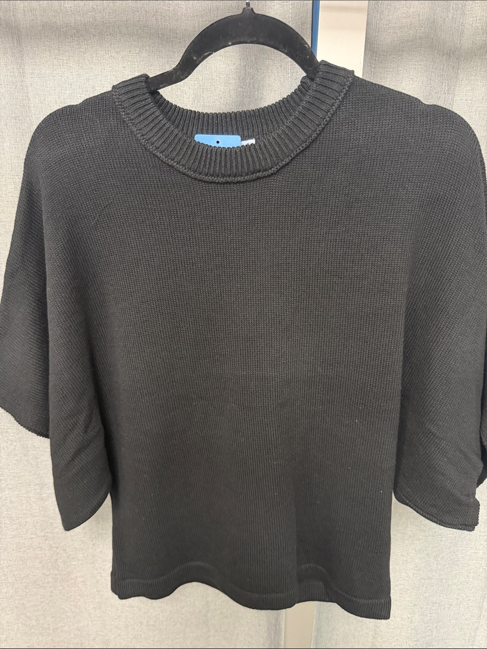 HYFVE Black Ribbed Short-Sleeve Knit Top